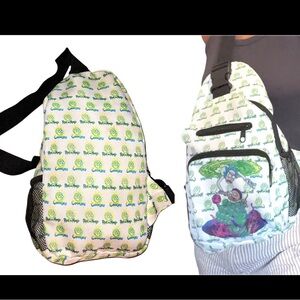 Rick & Morty Cookies  White and Green Sling Backpack